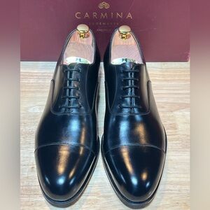 Carmina Men's Classic Black Cap Toe Oxfords Forest Last US 11.5 w Box & Bags  🔥
